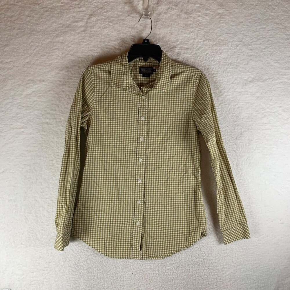 Pendleton‎ Men's Long Sleeve Green Cotton Gingham Check Button Up Shirt Size S